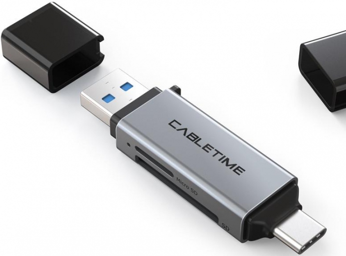 Кард-ридер Cabletime USB3.0 A + USB TYPE C, SD/TF, 5Gbps (CB46G) - фото - интернет-магазин электроники и бытовой техники TTT