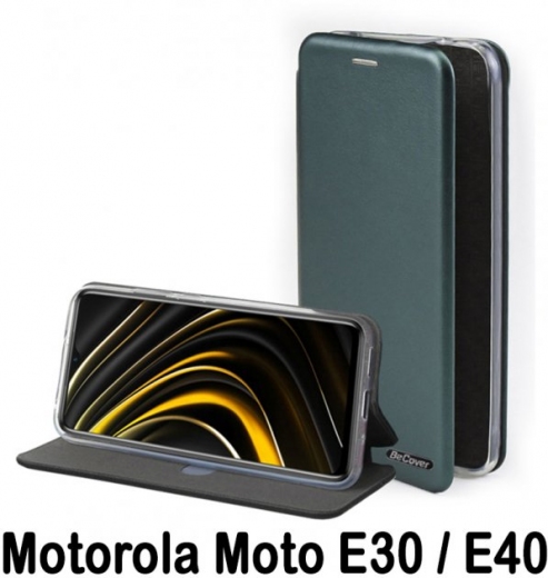 Чохол-книжка BeCover Exclusive для Motorola Moto E30 / E40 (707907) Dark Green - фото - інтернет-магазин електроніки та побутової техніки TTT