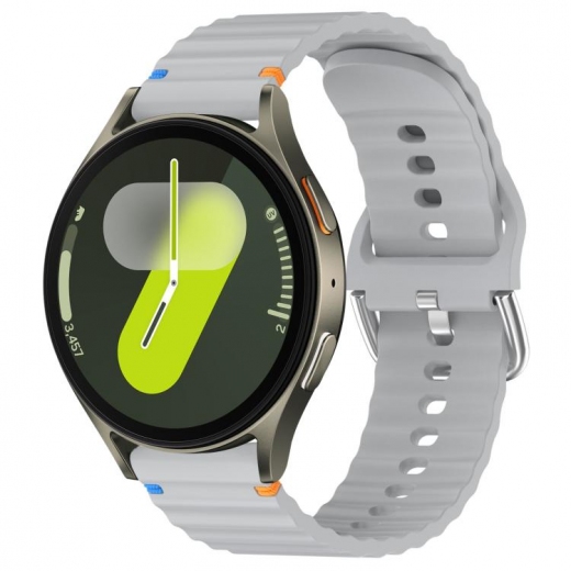 Ремешок BeCover Ribbed Straight для Samsung Galaxy Watch 7 40/44mm/7 FE/6/6 Classic/5/5 Pro/4/4 Classic/Watch 3 41mm (714848) Light Gray - фото - интернет-магазин электроники и бытовой техники TTT