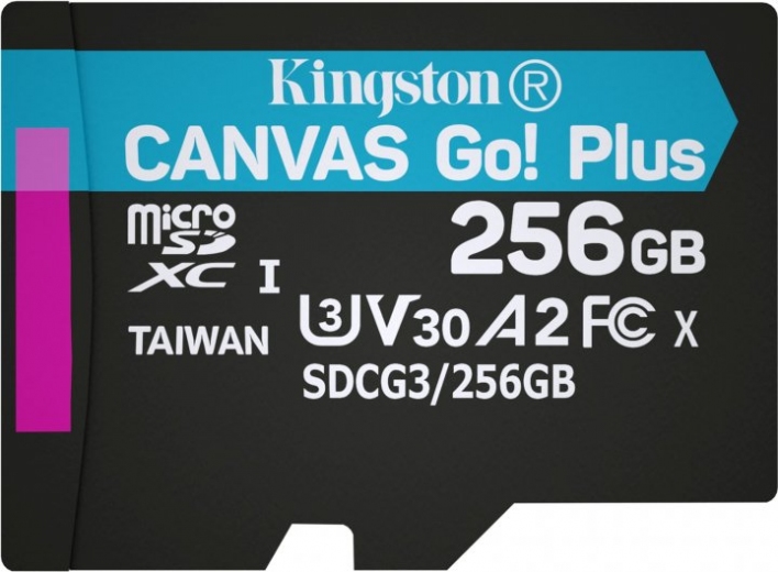 Карта памяти Kingston MicroSDXC 256GB Canvas Go! Plus Class 10 UHS-I U3 V30 A2 (SDCG3/256GBSP) - фото Карта памяти Kingston MicroSDXC 256GB Canvas Go! Plus Class 10 UHS-I U3 V30 A2 (SDCG3/256GBSP) - фото - интернет-магазин электроники и бытовой техники TTT