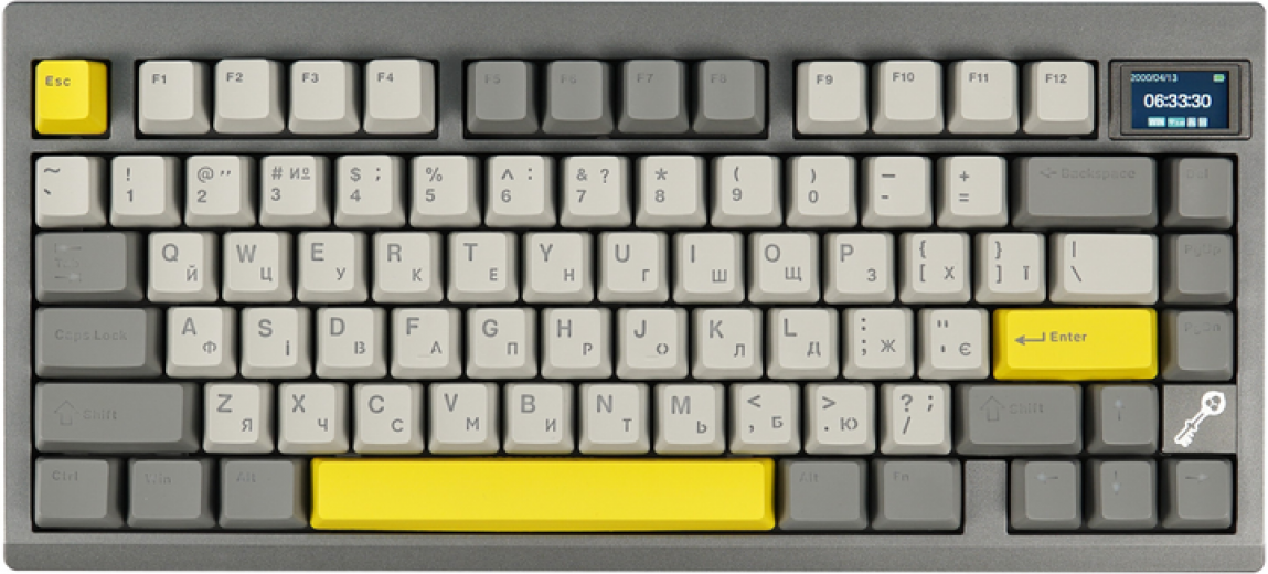 Клавиатура беспроводная EPOMAKER TH80 Pro V2 75% Sea Salt Silent Switch Hot-Swap LCD Screen RGB UA Wireless/Bluetooth/USB (TH80-PROV2-B-SS) Black  - фото - интернет-магазин электроники и бытовой техники TTT