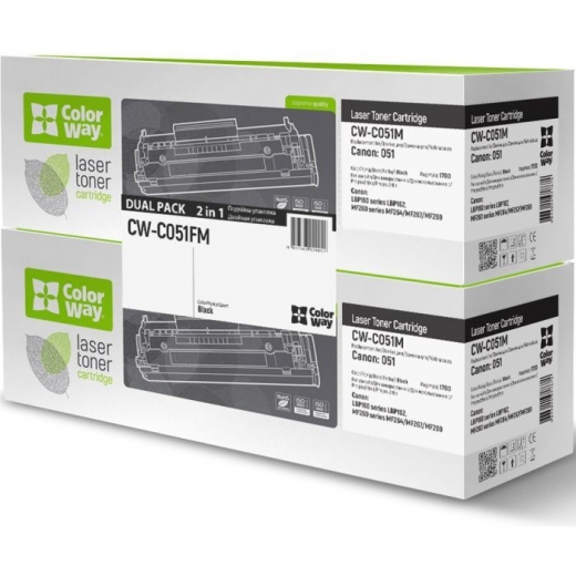 Картридж CW (CW-C051FM) Canon LBP162/MF269/MF267/MF264 (Canon 051) Dual Pack Black  - фото Картридж CW (CW-C051FM) Canon LBP162/MF269/MF267/MF264 (Canon 051) Dual Pack Black  - фото - інтернет-магазин електроніки та побутової техніки TTT