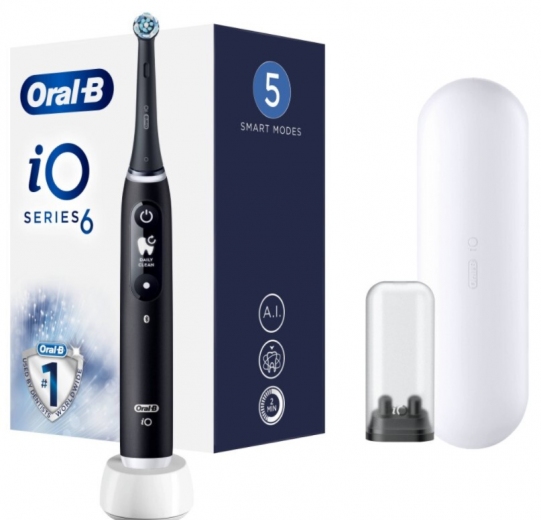 Электрическая зубная щетка Braun Oral-B iO Series 6 iOM6.1B6.3DK Black - фото Электрическая зубная щетка Braun Oral-B iO Series 6 iOM6.1B6.3DK Black - фото - интернет-магазин электроники и бытовой техники TTT