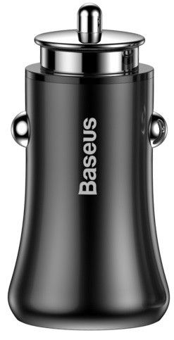 Автомобільний зарядний пристрій Baseus Gentleman 4.8A Dual-USB (CCALL-GB01) Black - фото - інтернет-магазин електроніки та побутової техніки TTT