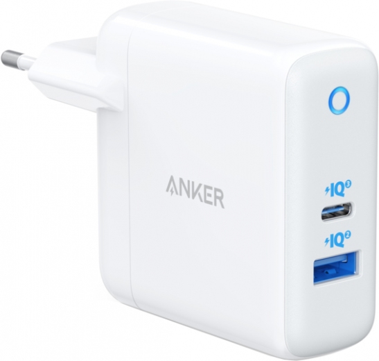 Мережевий зарядний пристрій Anker PowerPort+ Atom III 45W USB-C+15W USB-A (A2322G21) White - фото - інтернет-магазин електроніки та побутової техніки TTT