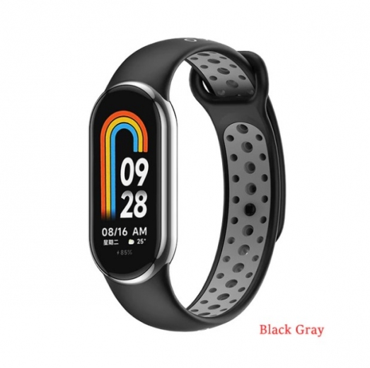 Ремешок BeCover Vents Style для Xiaomi Mi Smart Band 9 (711983) Black-Gray - фото - интернет-магазин электроники и бытовой техники TTT