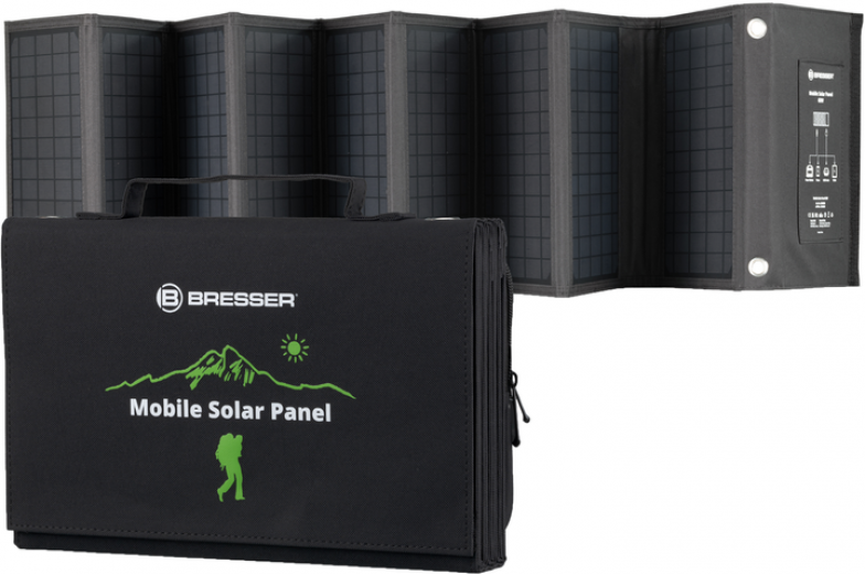 Портативна сонячна панель Bresser Mobile Solar Charger 60 Watt USB DC (930150) - фото Портативна сонячна панель Bresser Mobile Solar Charger 60 Watt USB DC (930150) - фото - інтернет-магазин електроніки та побутової техніки TTT