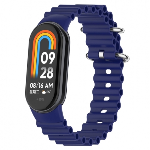 Ремешок BeCover Wave Style для Xiaomi Mi Smart Band 8 / 9 / 10 (714352) Deep Blue - фото - интернет-магазин электроники и бытовой техники TTT