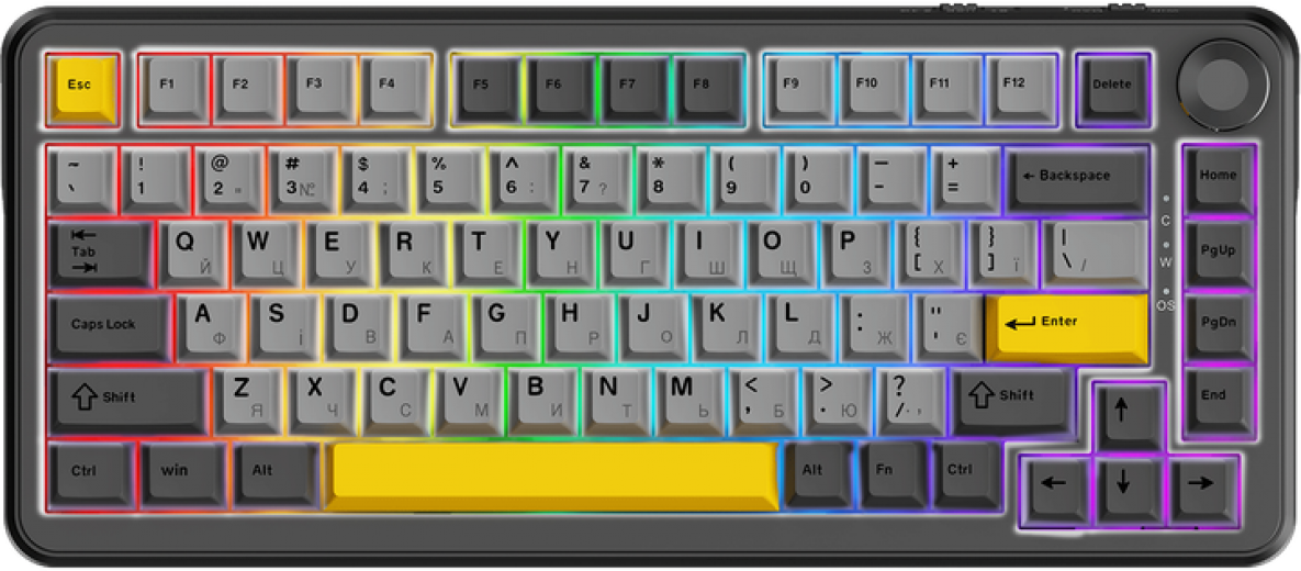 Клавіатура бездротова Ajazz AK820 MAX PLUS Daydream Switch RGB Wireless/Bluetooth/USB (AK820MAX-DD-BGY) Black  - фото - інтернет-магазин електроніки та побутової техніки TTT