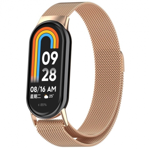 Ремешок BeCover Milanese Style для Xiaomi Mi Smart Band 8 / 9 / 10 (714604) Rose Gold - фото - интернет-магазин электроники и бытовой техники TTT