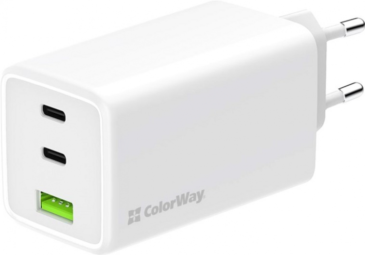 Мережевий зарядний пристрій ColorWay GaN Mini 100W PD Port PPS USB (USB-2C1A) (CW-CHS061PD-WT) White  - фото Мережевий зарядний пристрій ColorWay GaN Mini 100W PD Port PPS USB (USB-2C1A) (CW-CHS061PD-WT) White  - фото - інтернет-магазин електроніки та побутової техніки TTT