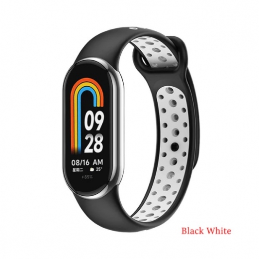 Ремешок BeCover Vents Style для Xiaomi Mi Smart Band 9 (711985) Black-White - фото - інтернет-магазин електроніки та побутової техніки TTT
