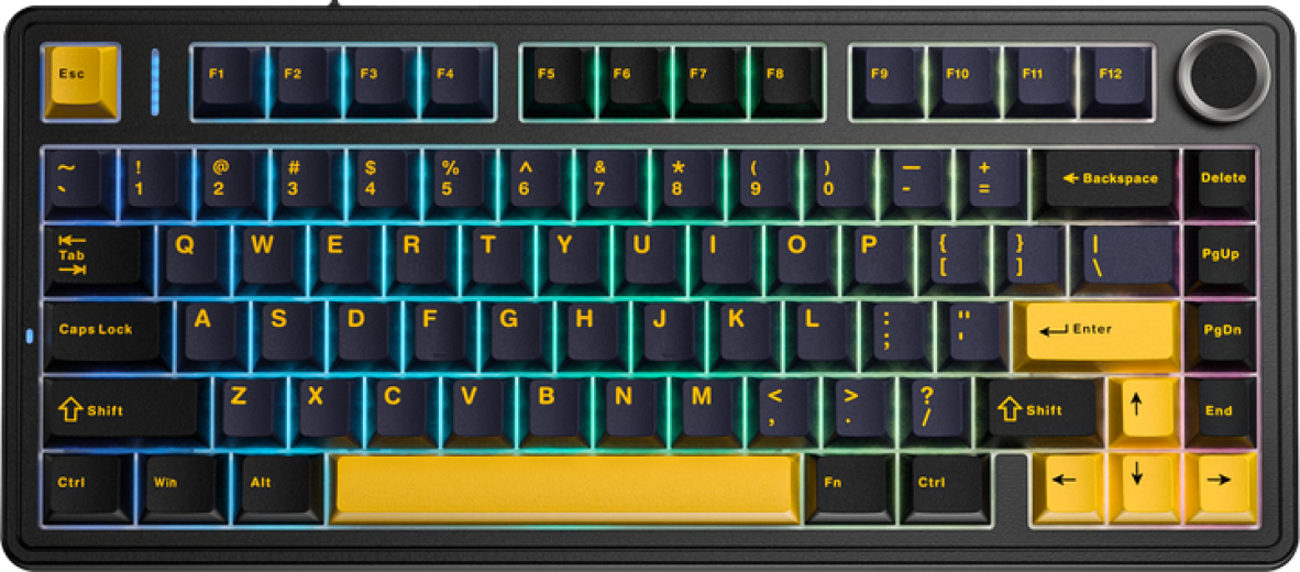 Клавиатура беспроводная Aula F75 Gasket Greywood V3 switch Hot-Swap PBT 2.4G wireless BT (6948391208626) Black  - фото - интернет-магазин электроники и бытовой техники TTT