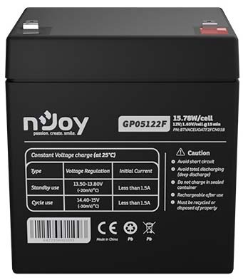 Акумуляторна батарея nJoy GP05122F 12V 5AH (BTVACEUOATF2FCN01B) AGM - фото - інтернет-магазин електроніки та побутової техніки TTT