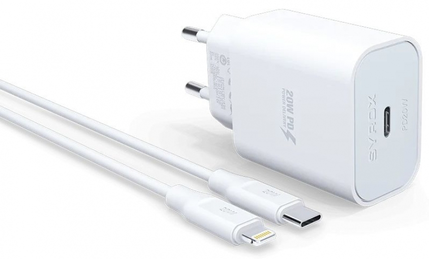 Сетевое зарядное устройство Syrox PD20L 3.0А 20W + Type-С to Lightning cable - фото Сетевое зарядное устройство Syrox PD20L 3.0А 20W + Type-С to Lightning cable - фото - интернет-магазин электроники и бытовой техники TTT
