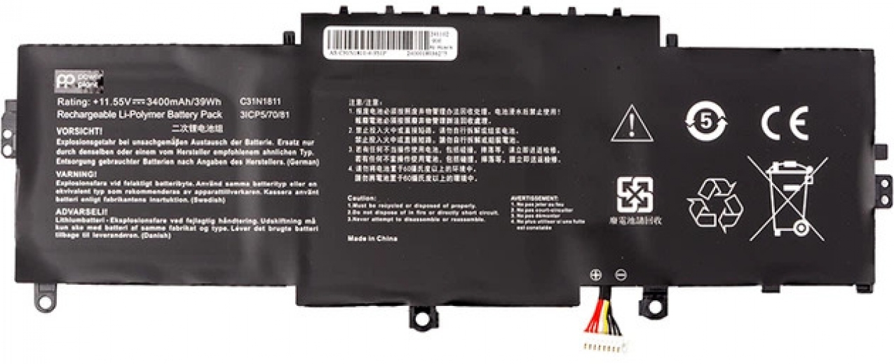 Акумулятор PowerPlant для Asus ZenBook 14 (C31N1811) 11.55V 3400mAh (NB431991) - фото - інтернет-магазин електроніки та побутової техніки TTT