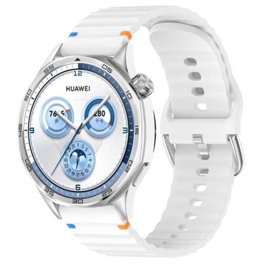Ремешок BeCover Ribbed Tape для Huawei Watch GT 3 (42mm) / GT 2 (42mm) / GT 3 Pro (43mm Ceramic) / Watch 2 (Sport) (714263) White - фото - интернет-магазин электроники и бытовой техники TTT