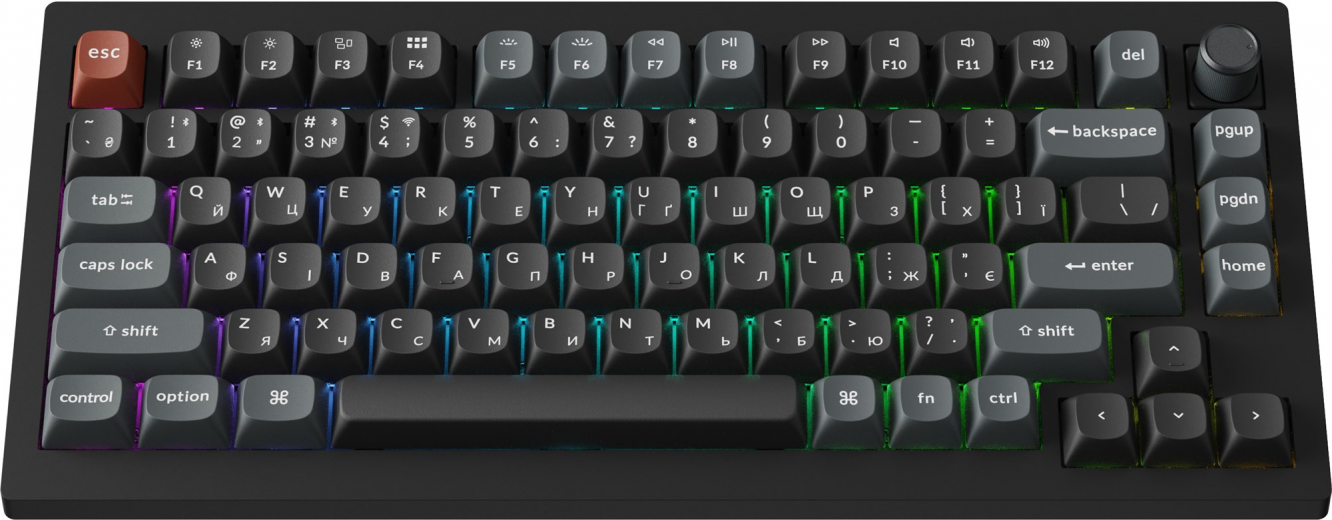 Клавиатура беспроводная Keychron V1 Ultra Keychron Red Switch Black RGB (V1U-D1-UA) - фото - интернет-магазин электроники и бытовой техники TTT