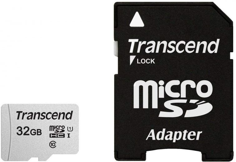 Карта памяти Transcend 300S microSDHC 32GB UHS-I U1 + SD-Adapter (TS32GUSD300S-A) - фото - интернет-магазин электроники и бытовой техники TTT