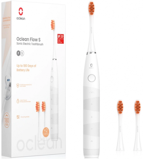 Электрическая зубная щетка Oclean Flow S Sonic Electric Toothbrush White - фото - интернет-магазин электроники и бытовой техники TTT