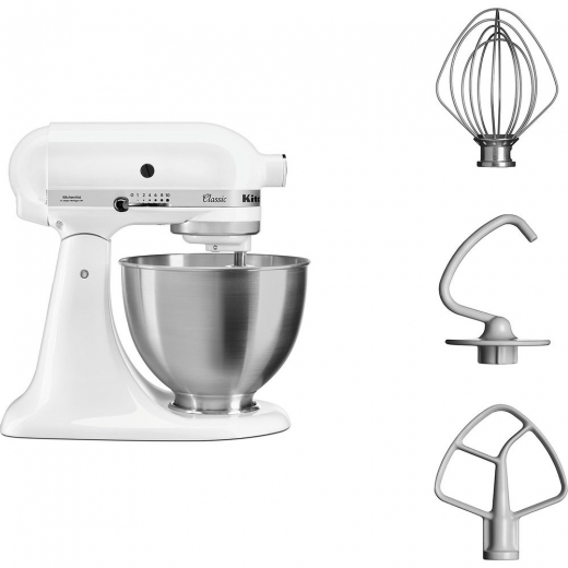 Планетарный миксер KitchenAid CLASSIC 5K45SSEWH - фото Планетарный миксер KitchenAid CLASSIC 5K45SSEWH - фото - интернет-магазин электроники и бытовой техники TTT