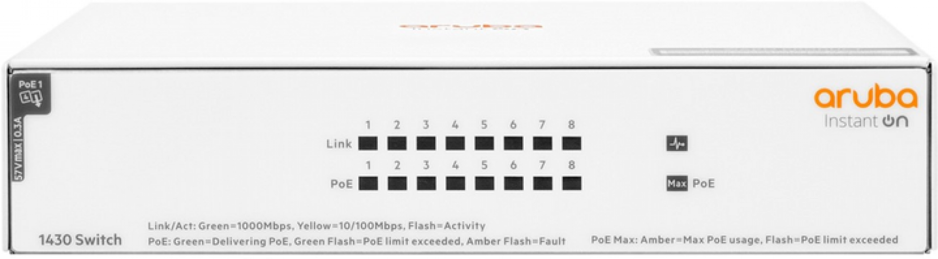 Коммутатор HP Enterprise Aruba Instant ON 1430 8G PoE+ Switch (R8R46A) - фото - интернет-магазин электроники и бытовой техники TTT
