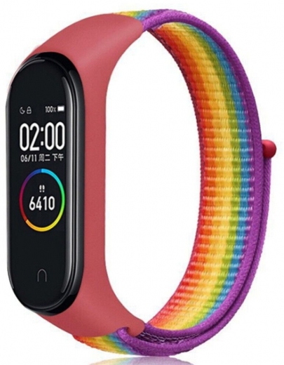 Ремінець BeCover Nylon Style для Xiaomi Mi Smart Band 7 (707669) Red-Rainbow - фото - інтернет-магазин електроніки та побутової техніки TTT