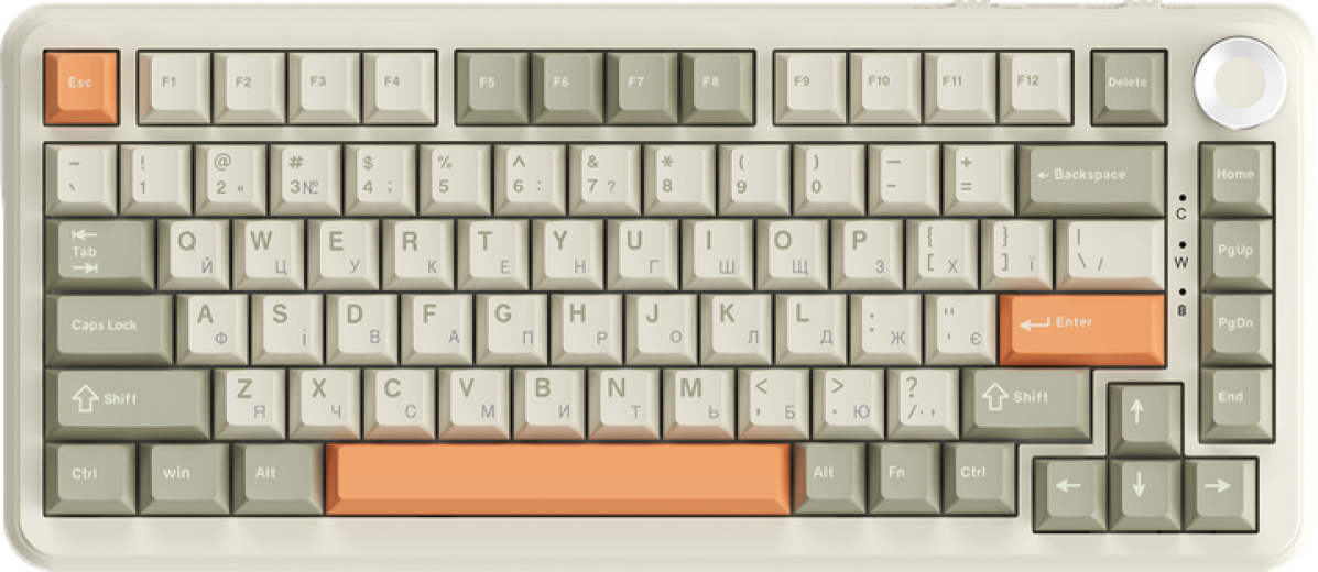 Клавіатура бездротова Ajazz AK820 MAX Flying Fish Switch RGB Wireless/Bluetooth/USB (AK820MAX-FF-R) Beige  - фото - інтернет-магазин електроніки та побутової техніки TTT