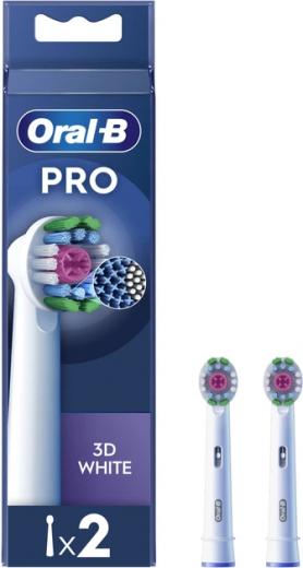 Насадки для зубної щітки Oral-B Pro 3D White 2 шт (8006540847183) - фото - інтернет-магазин електроніки та побутової техніки TTT