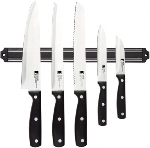 Набор ножей с магнитным держателем MasterPro MasterPro gourmet pepe, 5 пред. (BGMP-4330) - фото - интернет-магазин электроники и бытовой техники TTT