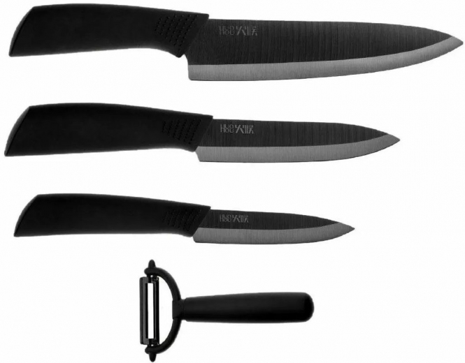 Набор ножей Xiaomi Huo Hou Nano Ceramic Knifes Set 4 предмета (HU0010) - фото - интернет-магазин электроники и бытовой техники TTT