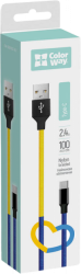 Кабель Colorway USB - Type-C (national) 2.4А 1 м (CW-CBUC052-BLY) Blue-Yellow Кабель Colorway USB - Type-C (national) 2.4А 1 м (CW-CBUC052-BLY) Blue-Yellow