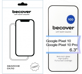 Захисне скло BeCover для Google Pixel 10 / 10 Pro 10D (713672) Black Захисне скло BeCover для Google Pixel 10 / 10 Pro 10D (713672) Black