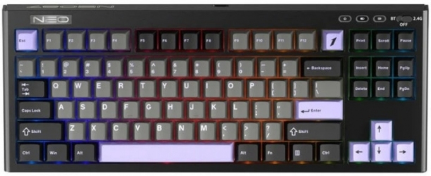 Клавиатура беспроводная 1stPlayer NEO87 Cranberry Switch Bluetooth/USB/2.4GHz (NEO87-MV-TLD) Midnight Violet 