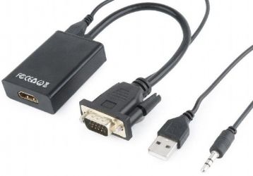 Адаптер Cablexpert HDMI - VGA + USB 0.15 м (A-VGA-HDMI-01) Адаптер Cablexpert HDMI - VGA + USB 0.15 м (A-VGA-HDMI-01)
