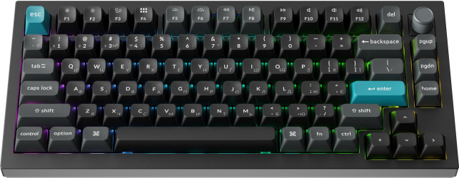Клавіатура бездротова Keychron Q1 Ultra Keychron Red Switch Black RGB (Q1U-M1-UA)
