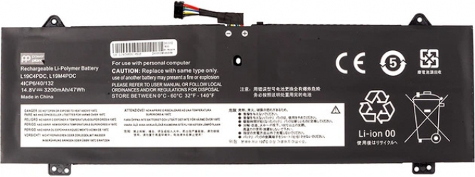 Аккумулятор PowerPlant для Lenovo Ideapad Yoga 7i 2020 (L19C4PDC) 14.8V 3200mAh (NB482412)