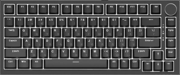 Клавіатура дротова Ajazz AK820 Red Switch USB-C (AK820-R-B) Black 