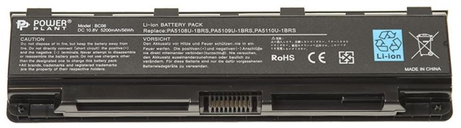 Акумулятор PowerPlant для Toshiba Satellite C55 (TA5109LH, PA5109U) (10.8V/5200mAh) (NB510146)