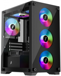 Корпус 1stPlayer X2-M-BK-4F1 Black Корпус 1stPlayer X2-M-BK-4F1 Black