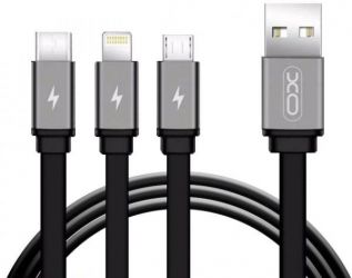 Кабель USB XO NB18 3in1 1m 2.4A Black