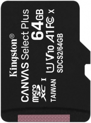 Карта памяти Kingston microSDXC 64GB Canvas Select Plus Class 10 UHS-I U1 V10 A1 (SDCS2/64GBSP) Карта памяти Kingston microSDXC 64GB Canvas Select Plus Class 10 UHS-I U1 V10 A1 (SDCS2/64GBSP)