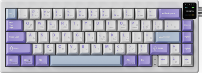 Клавиатура беспроводная Ajazz AK650 Flying Fish Switch RGB (AK650-FF-PWB) Purple  Клавиатура беспроводная Ajazz AK650 Flying Fish Switch RGB (AK650-FF-PWB) Purple