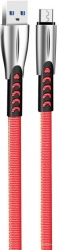 Кабель ColorWay USB - MicroUSB (zinc alloy) 2.4А 1 м (CW-CBUM011-RD) Red