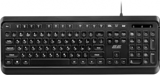 Клавиатура проводная 2E KS120 USB (2E-KS120UB_UA) Black  Клавиатура проводная 2E KS120 USB (2E-KS120UB_UA) Black