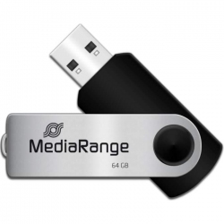 USB флеш накопитель MediaRange MR912 64GB USB 2.0 Black/Silver