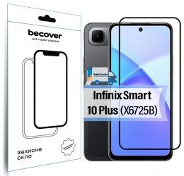 Захисне скло Becover для Infinix Smart 10 Plus (X6725B) (713726) Black Захисне скло Becover для Infinix Smart 10 Plus (X6725B) (713726) Black