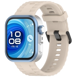 Ремінець BeCover Ribbed Tape для Huawei Watch Fit 3 / Fit 4 / Fit 4 Pro (714111) Beige