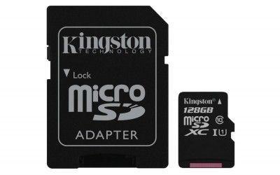 Карта памяти Kingston MicroSDXC 128GB UHS-I + adapter U1 (R45, W10MB/s) Карта памяти Kingston MicroSDXC 128GB UHS-I + adapter U1 (R45, W10MB/s)