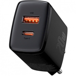 Сетевое зарядное устройство Baseus Compact Quick Charger U+C 20W EU (CCXJ-B01) Black